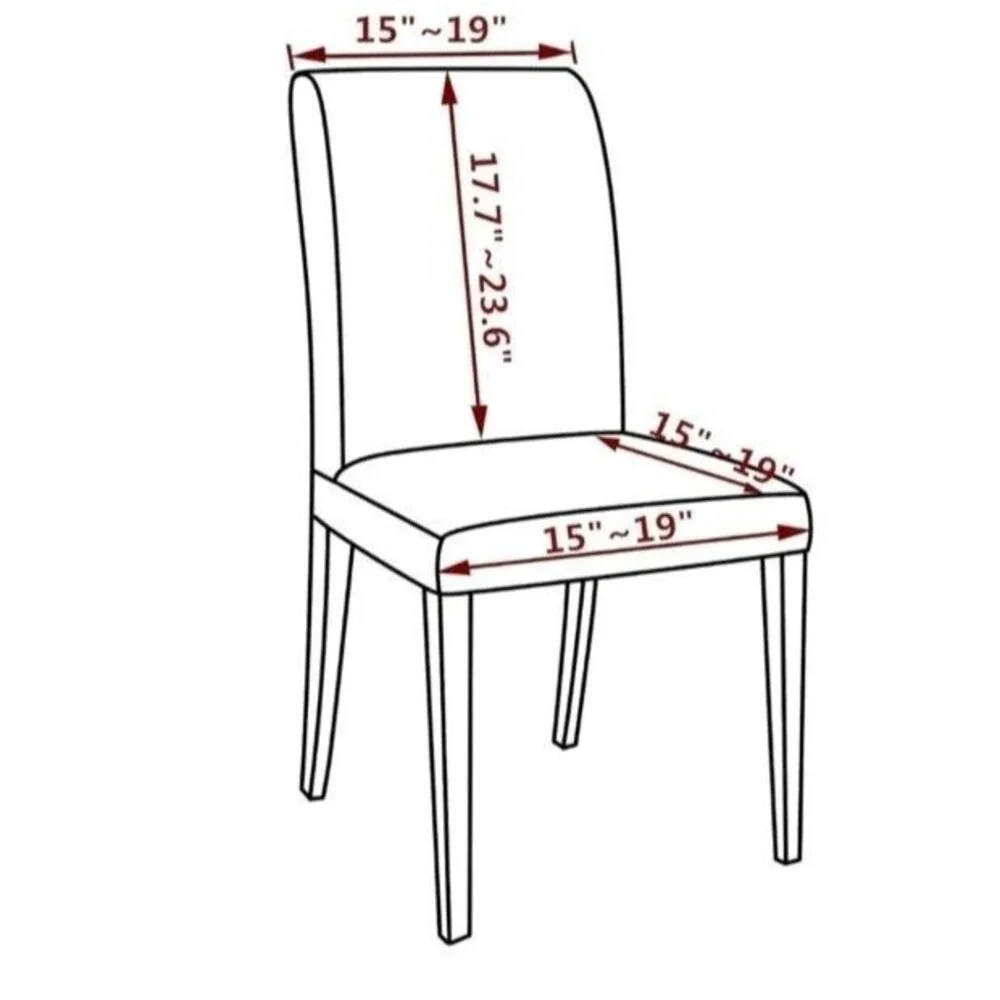 PU Leather Waterproof Stretch Dining Chair Covers, Chair Protector, 2 Beige